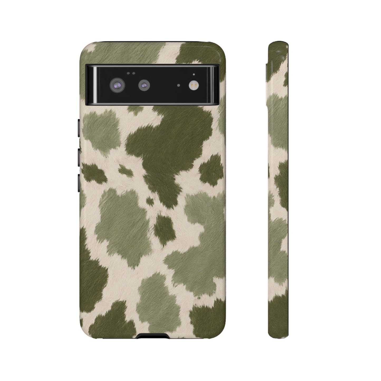 Stylish Olive Green Cow Print Phone Case