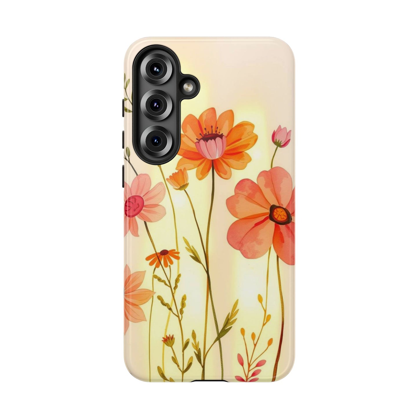 Samsung Galaxy S25 Plus / Glossy Phone Case - Watercolour Bunch of Wildflowers Design Phone Case