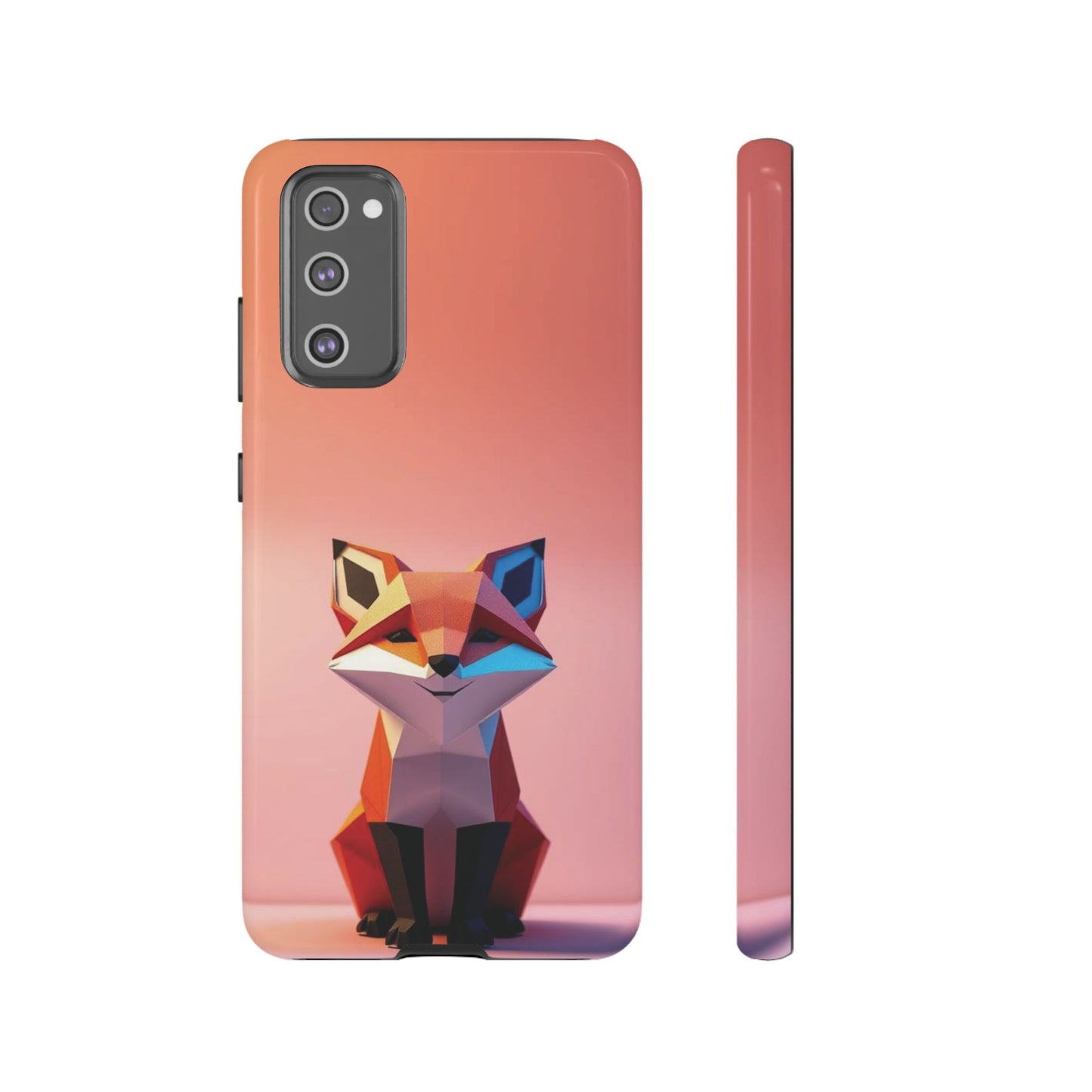 Samsung Galaxy S20 FE / Glossy Phone Case - Origami Fox Design Phone Case