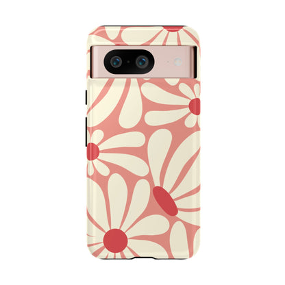 Cute Retro Pink Daisy Pattern Phone Case - Pink Phone Case - Google Pixel 8 / Glossy
