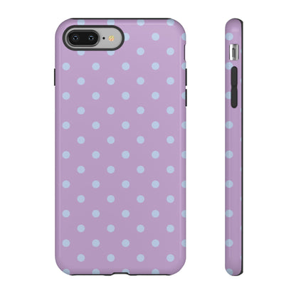 Trendy Lilac & Ice Blue Dot Pattern Phone Case