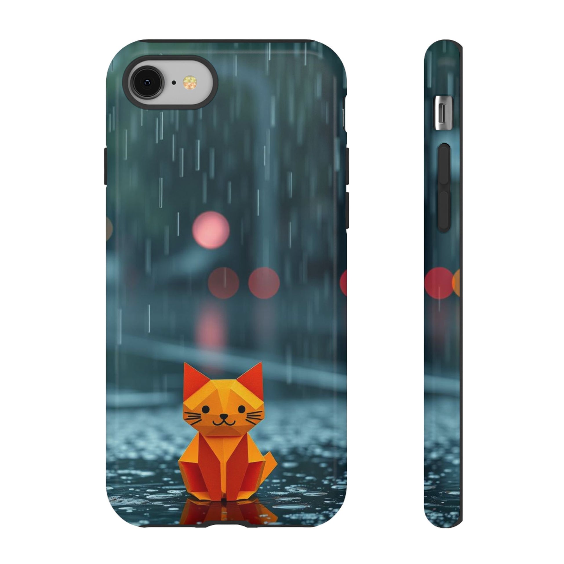 Cute Origami ’Soggy Cat’ Design Phone Case - Multicolor Phone Case - iPhone 8 / Glossy