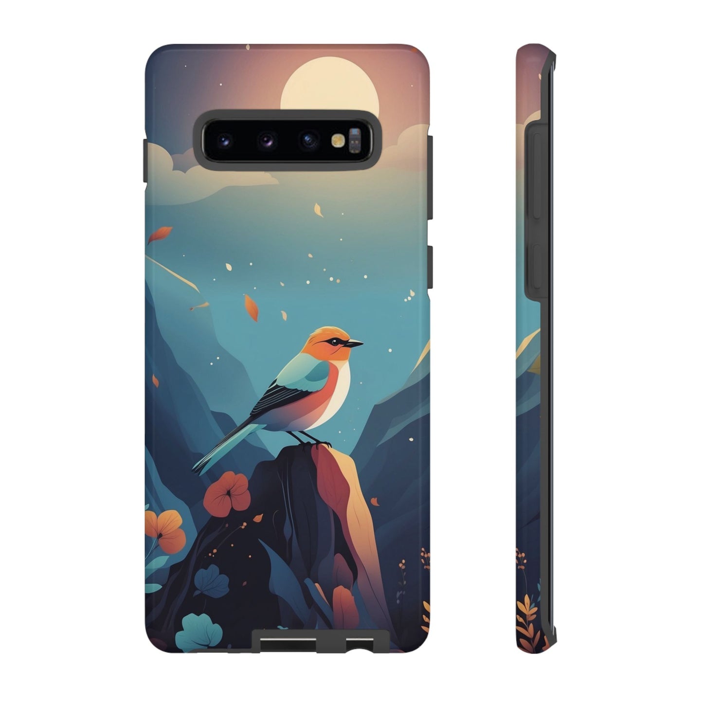 Samsung Galaxy S10 Plus / Glossy Phone Case - Stylised Bird Design Phone Case