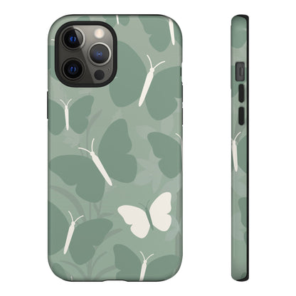 Minimalist Mint Green Butterfly Pattern Phone Case - Green Phone Case - iPhone 12 Pro Max / Glossy