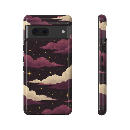 Illustrated Plum Clouds & Stars Phone Case