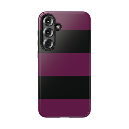 Samsung Galaxy S25 Plus / Glossy Phone Case - Purple & Black Horizontal Stripe Pattern Phone Case