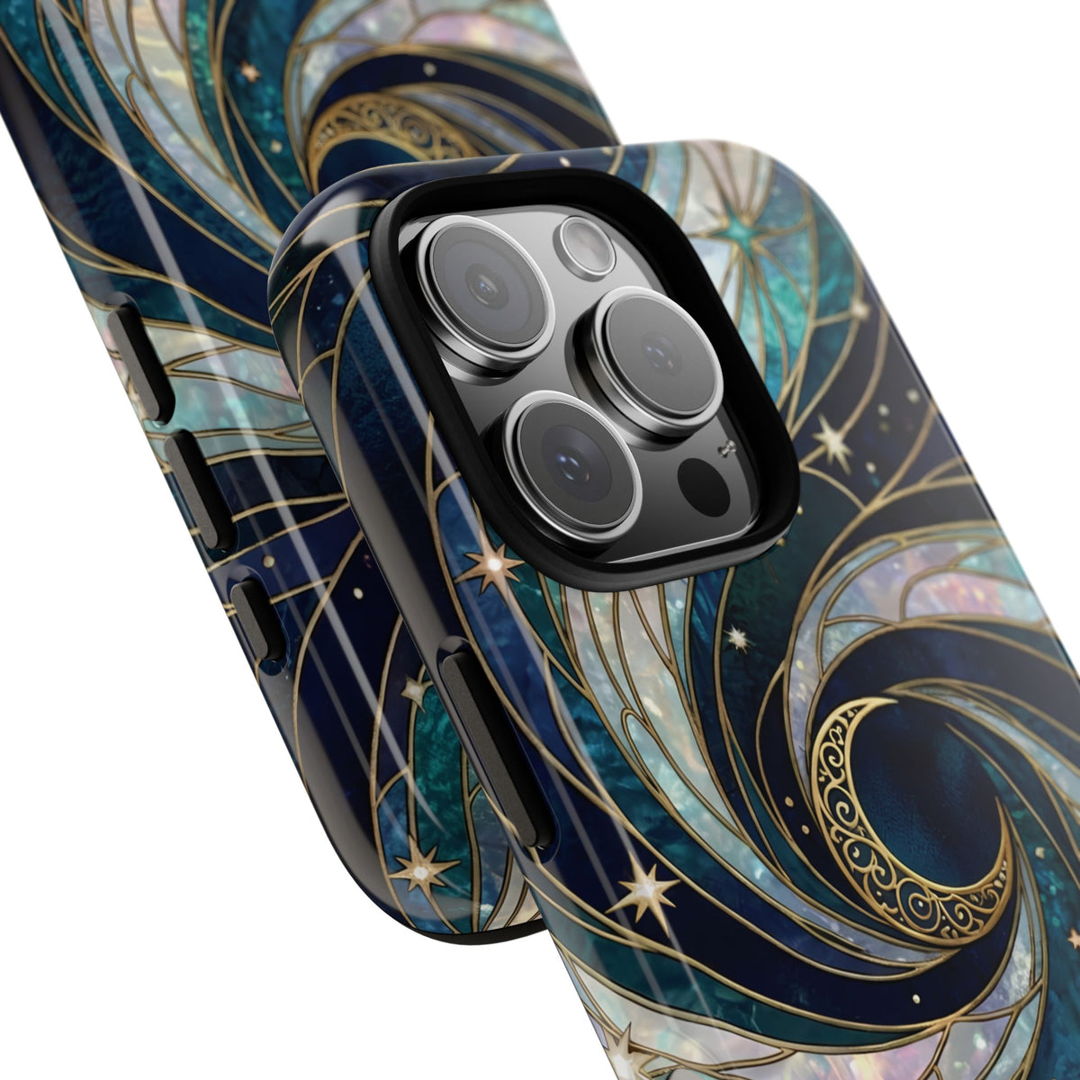 Elegant Navy & Teal Celestial Swirl Phone Case