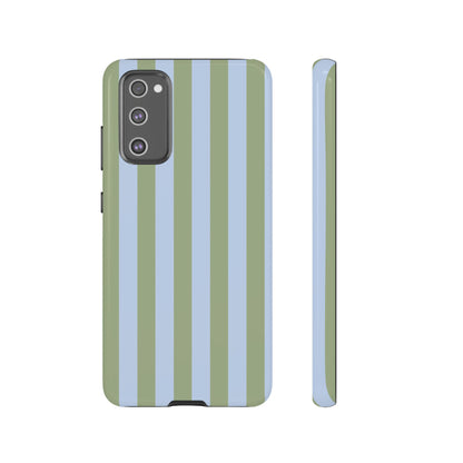 Trendy Ice Blue & Green Stripe Pattern Phone Case - Blue Phone Case - Samsung Galaxy S20 FE / Glossy