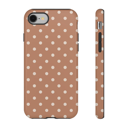 Brown with White Dot Pattern Phone Case
