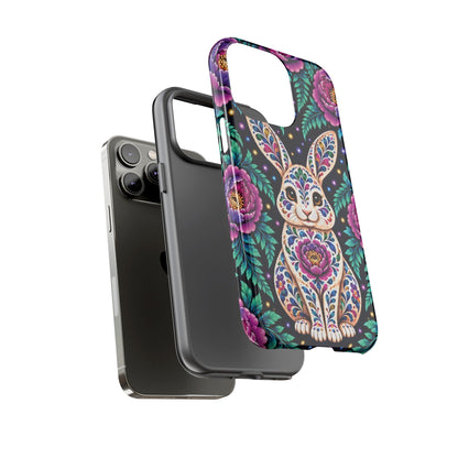 Cute Purple and Teal Calavera Bunny Phone Case - Multicolor Phone Case