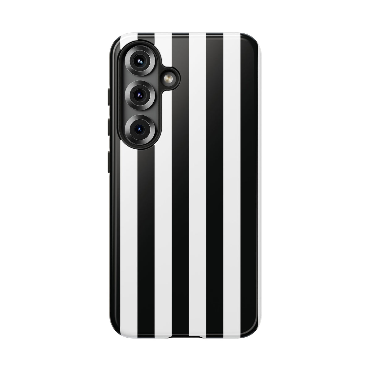 Simple Black & White Stripe Pattern Phone Case - White Phone Case - Samsung Galaxy S25 / Glossy