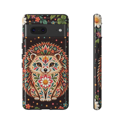 Vibrant Terracotta and Teal Calavera Hedgehog Phone Case - Multicolor Phone Case - Google Pixel 7 / Glossy
