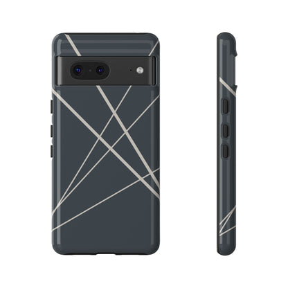 Google Pixel 7 / Glossy Phone Case - Abstract Blue with Beige Lines Phone Case