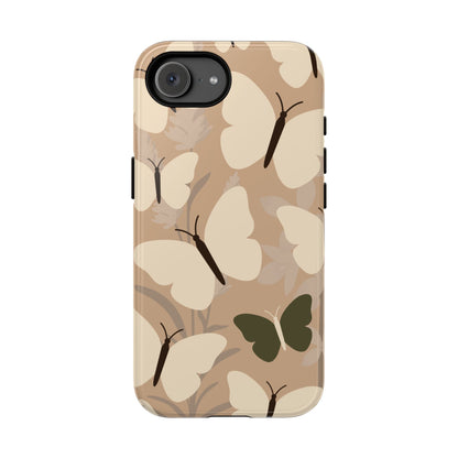 Minimalist Beige Butterfly Pattern Phone Case - Beige Phone Case - iPhone 17e / Glossy