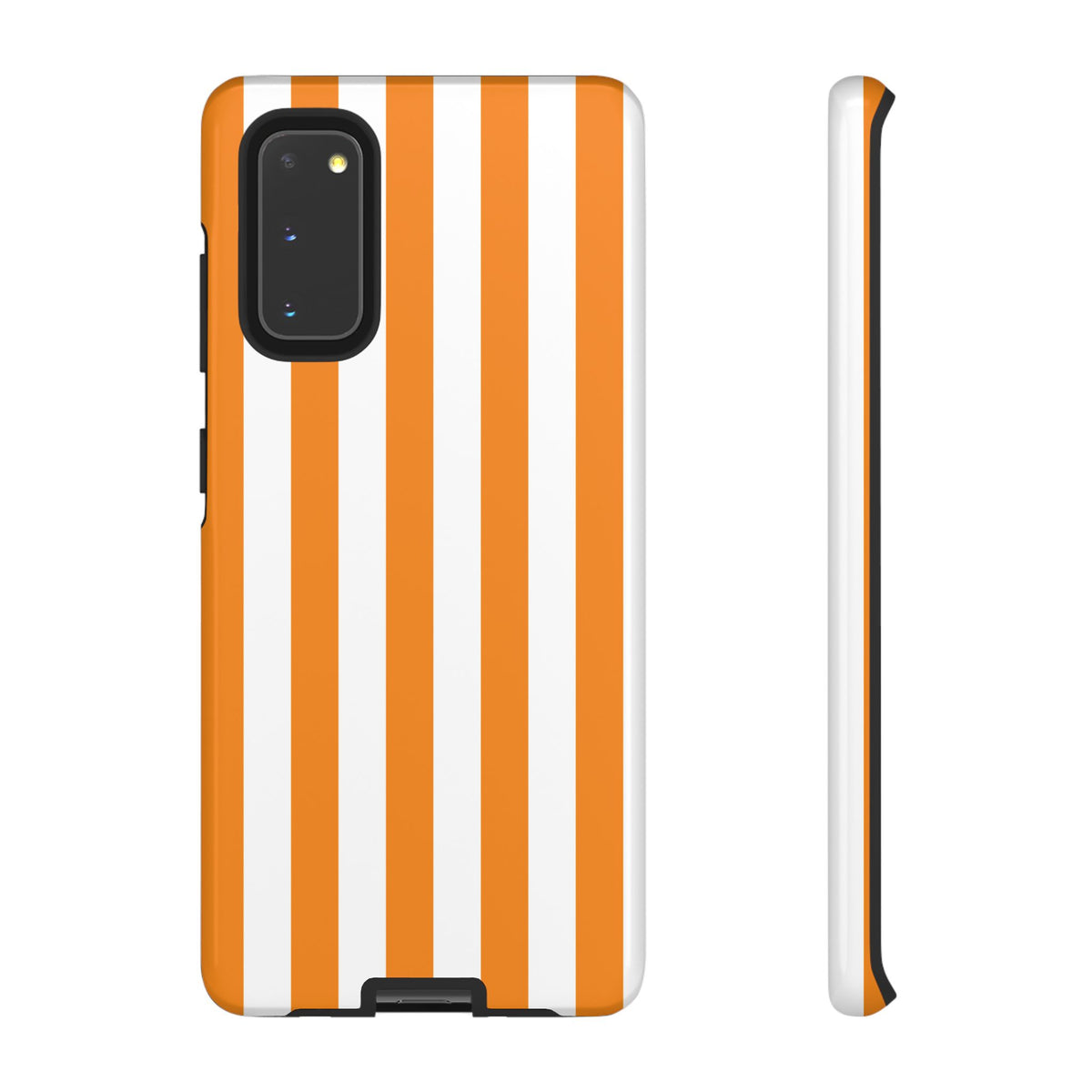 Simple Yellow & White Stripe Pattern Phone Case - White Phone Case - Samsung Galaxy S20 / Glossy