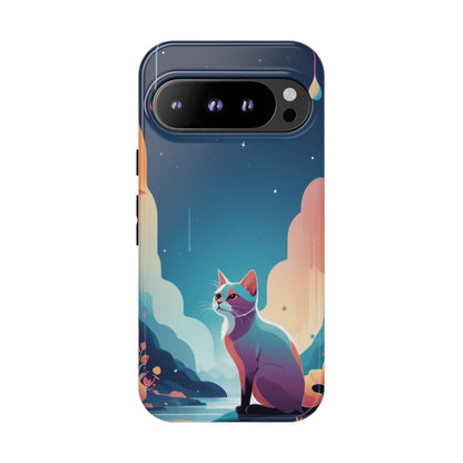 Google Pixel 9 Pro / Glossy Phone Case - Stylised Cat Design Phone Case