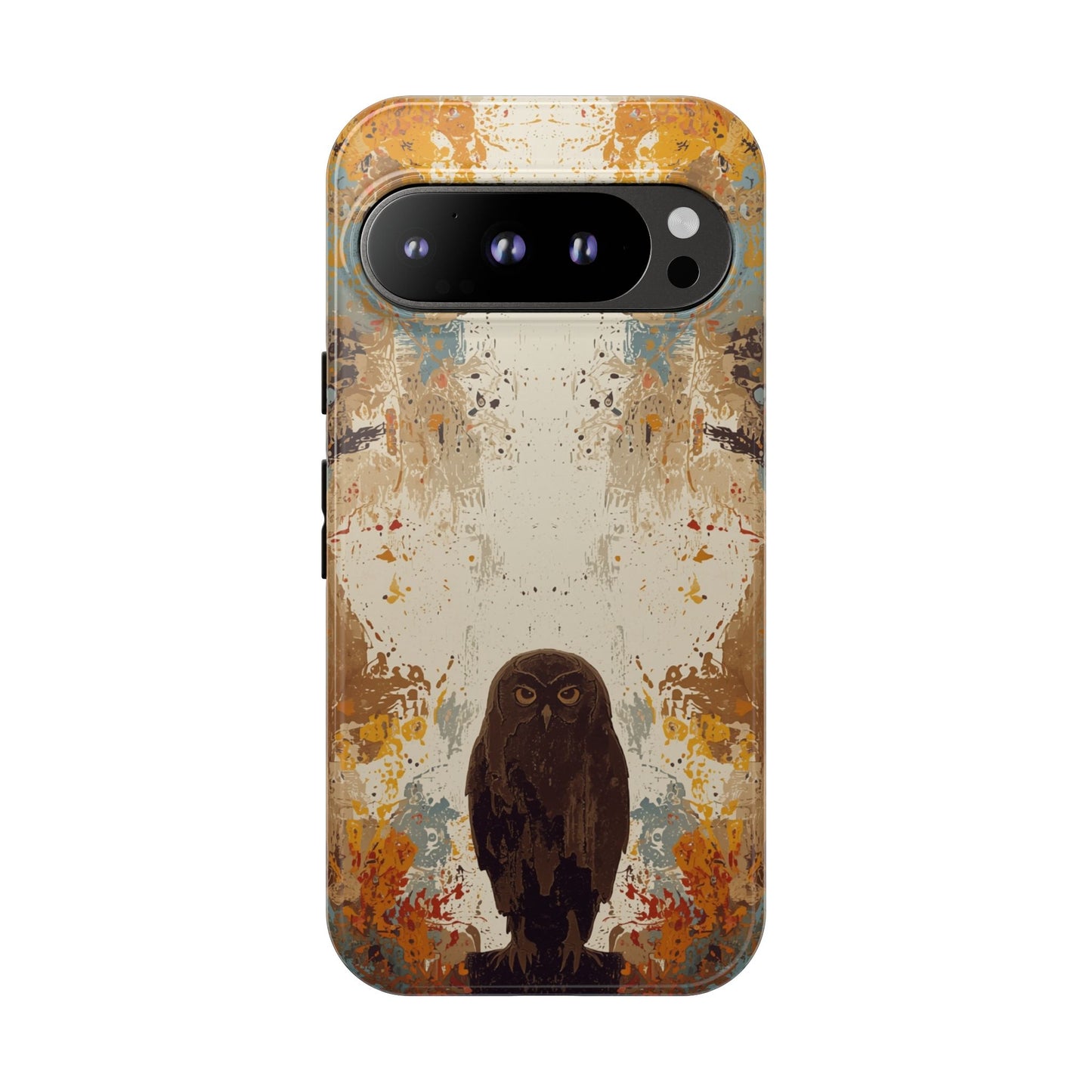 Google Pixel 9 Pro / Glossy Phone Case - Abstract Owl Design Phone Case