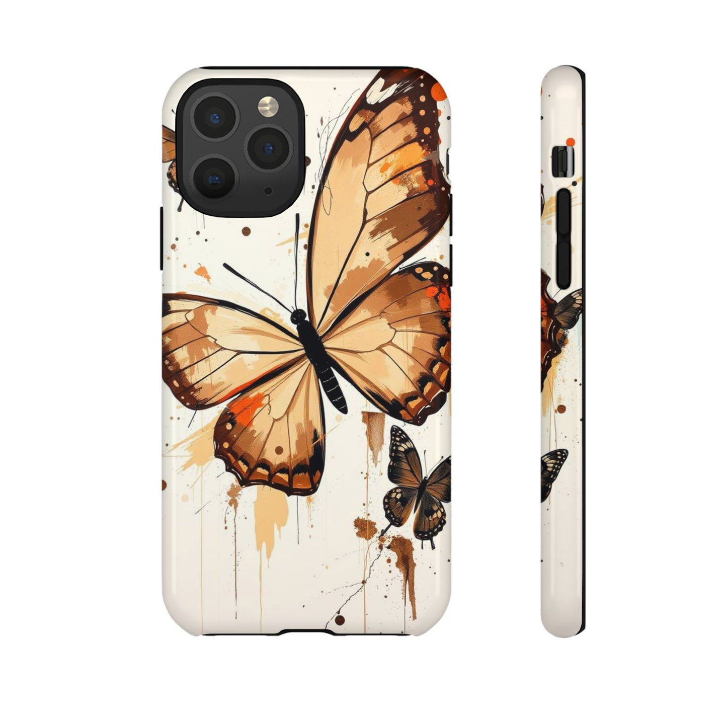 iPhone 11 Pro / Glossy Phone Case - Acrylic Style Butterflies Design Phone Case
