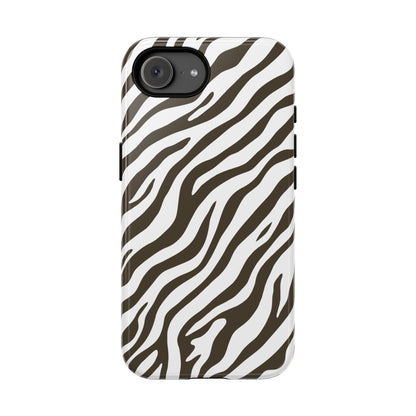 Stylish Mocha Zebra Print Phone Case - Brown Phone Case - iPhone 17e / Glossy