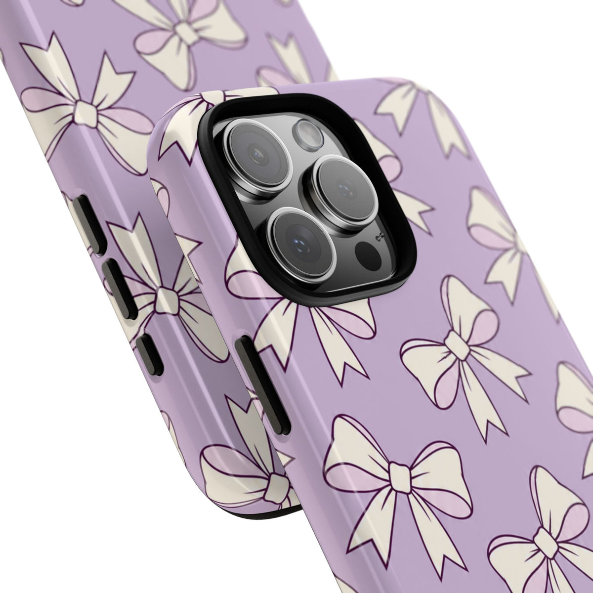 Chic Lilac Bow Pattern Phone Case