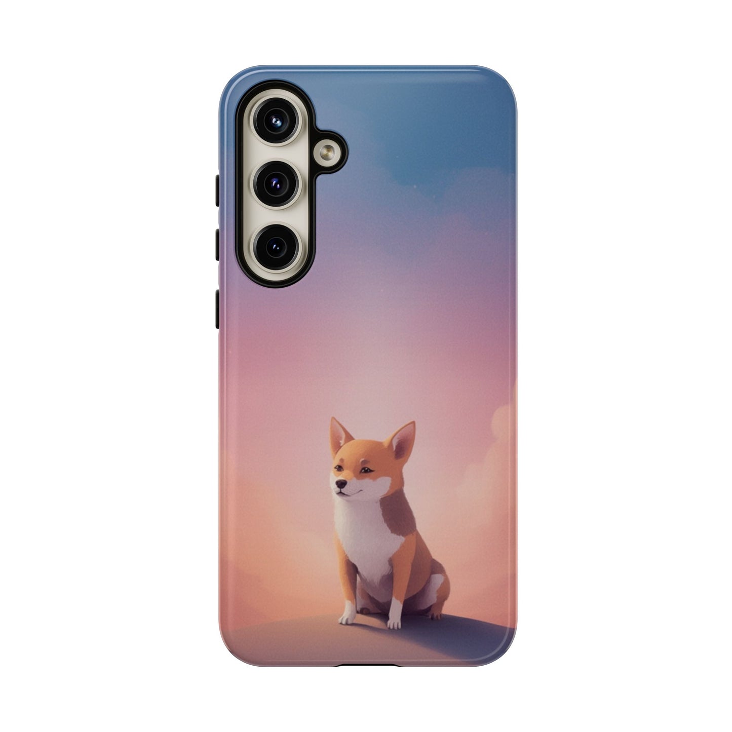 Samsung Galaxy S24 Plus / Glossy Phone Case - Cute Dog & Cloud Design ’Good Doggo’ Phone Case