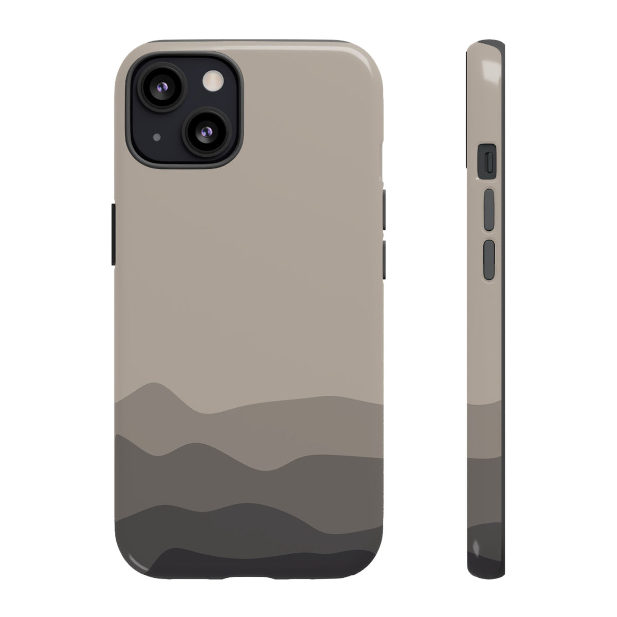 Beige Abstract Waves Protective Phone Case - Beige Phone Case - iPhone 13 / Glossy