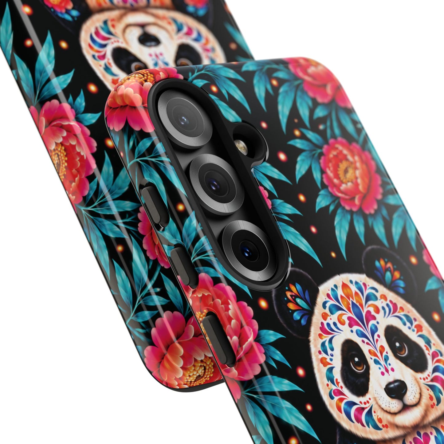 Cute Pink and Turquoise Calavera Panda Phone Case - Multicolor Phone Case