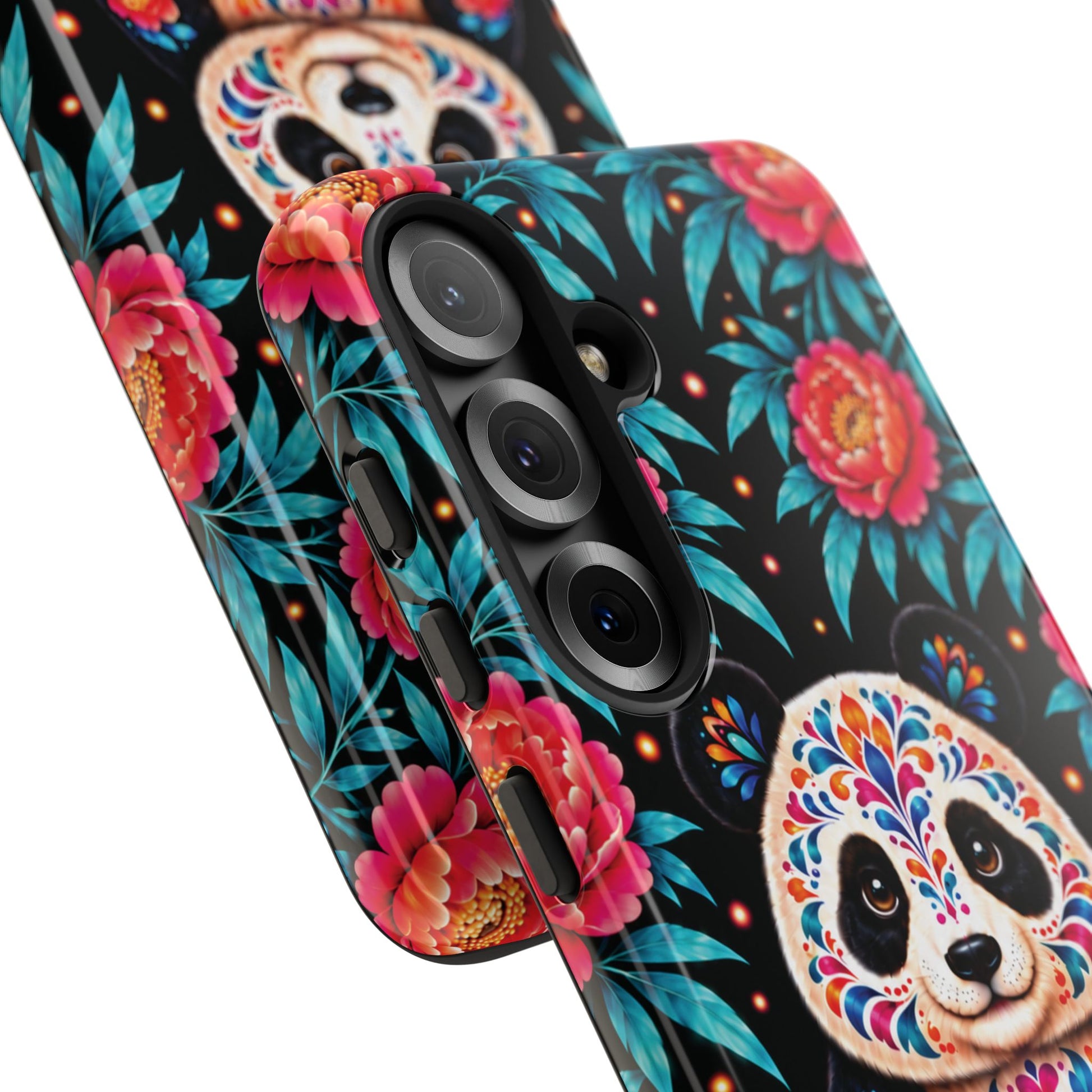 Cute Pink and Turquoise Calavera Panda Phone Case - Multicolor Phone Case