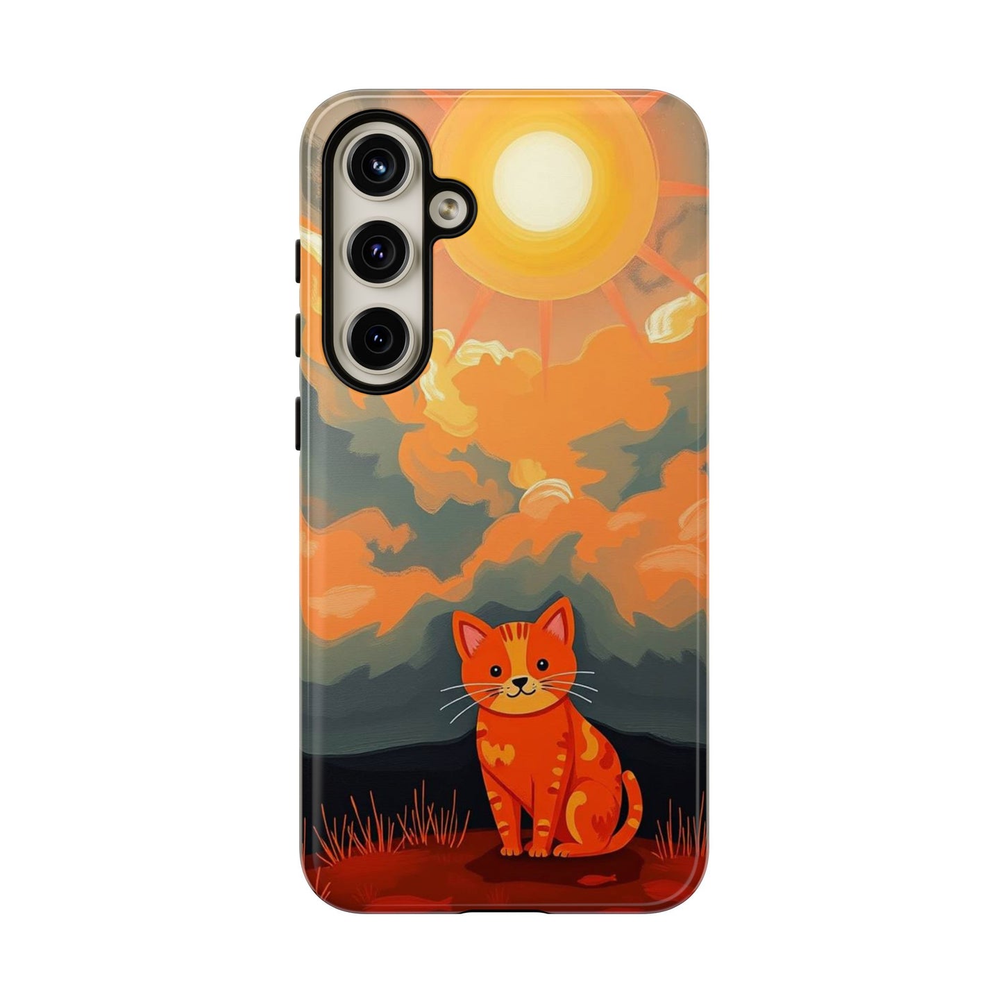 Acrylic Painting Style Cat Design Phone Case
