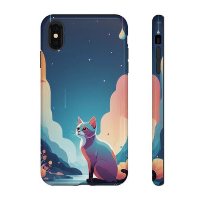 Stylised Cat Design Phone Case - Multicolor Phone Case - iPhone XS MAX / Glossy