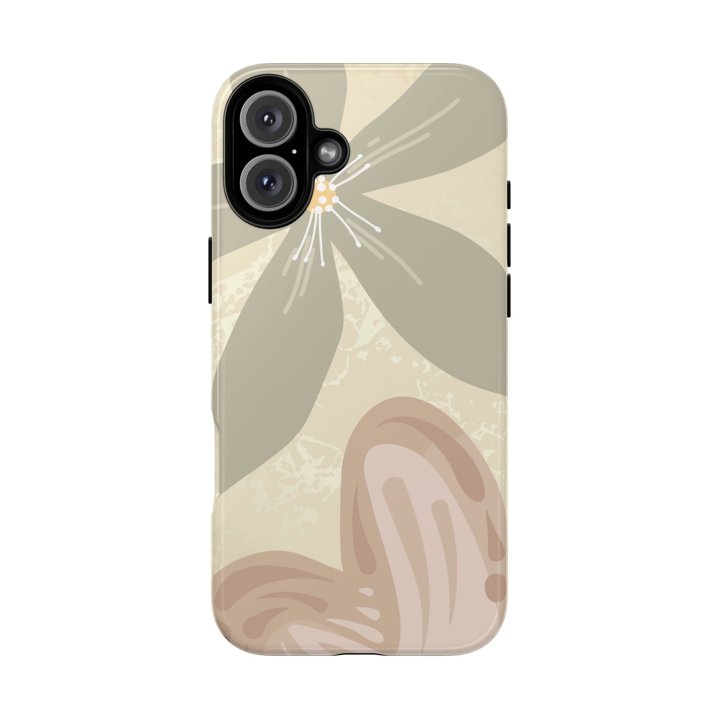 iPhone 16 Plus / Glossy Phone Case - ’Hibiscus Heart Pattern’ Phone Case