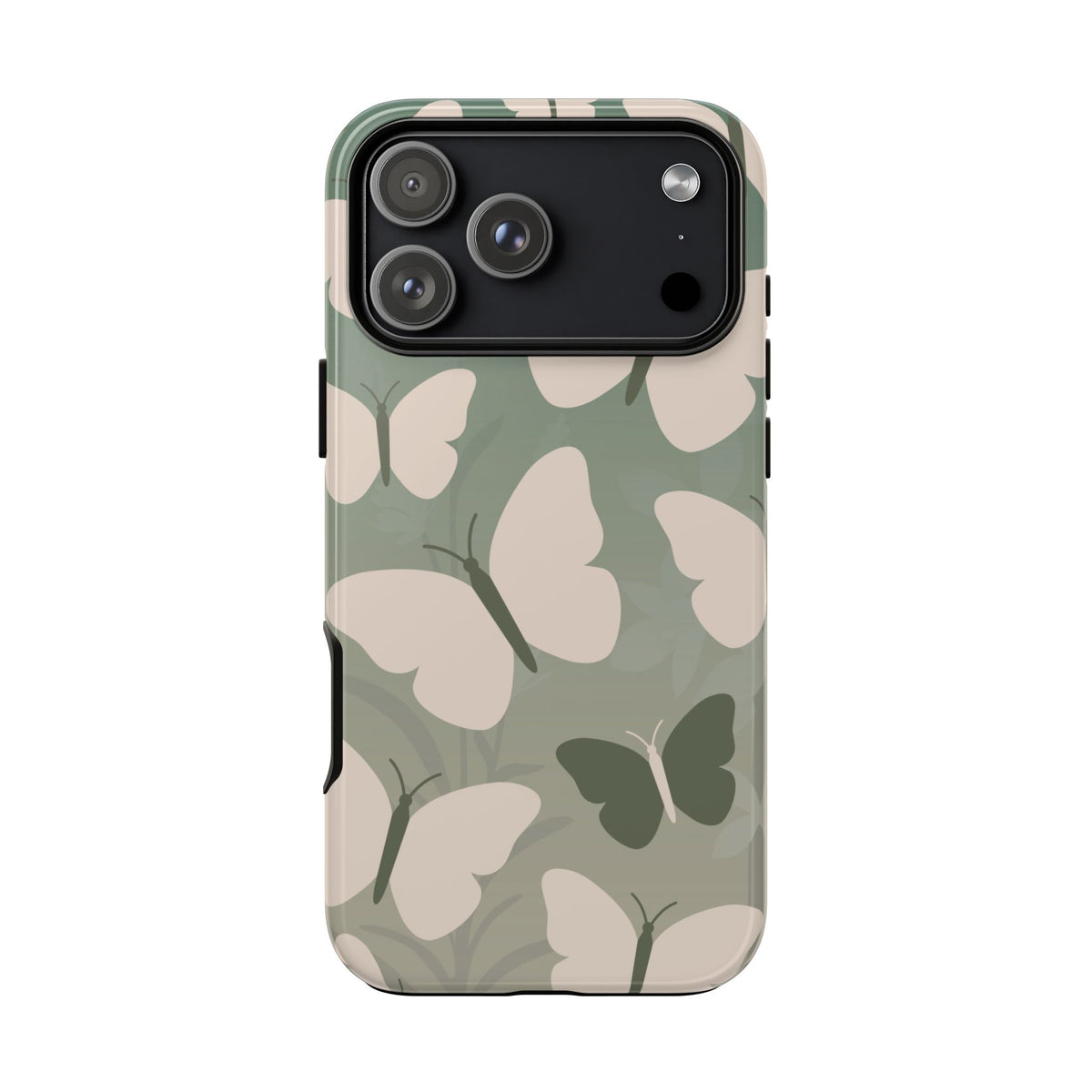 Minimalist Light Green Butterfly Pattern Phone Case - Green Phone Case - iPhone 18 Pro Max / Glossy