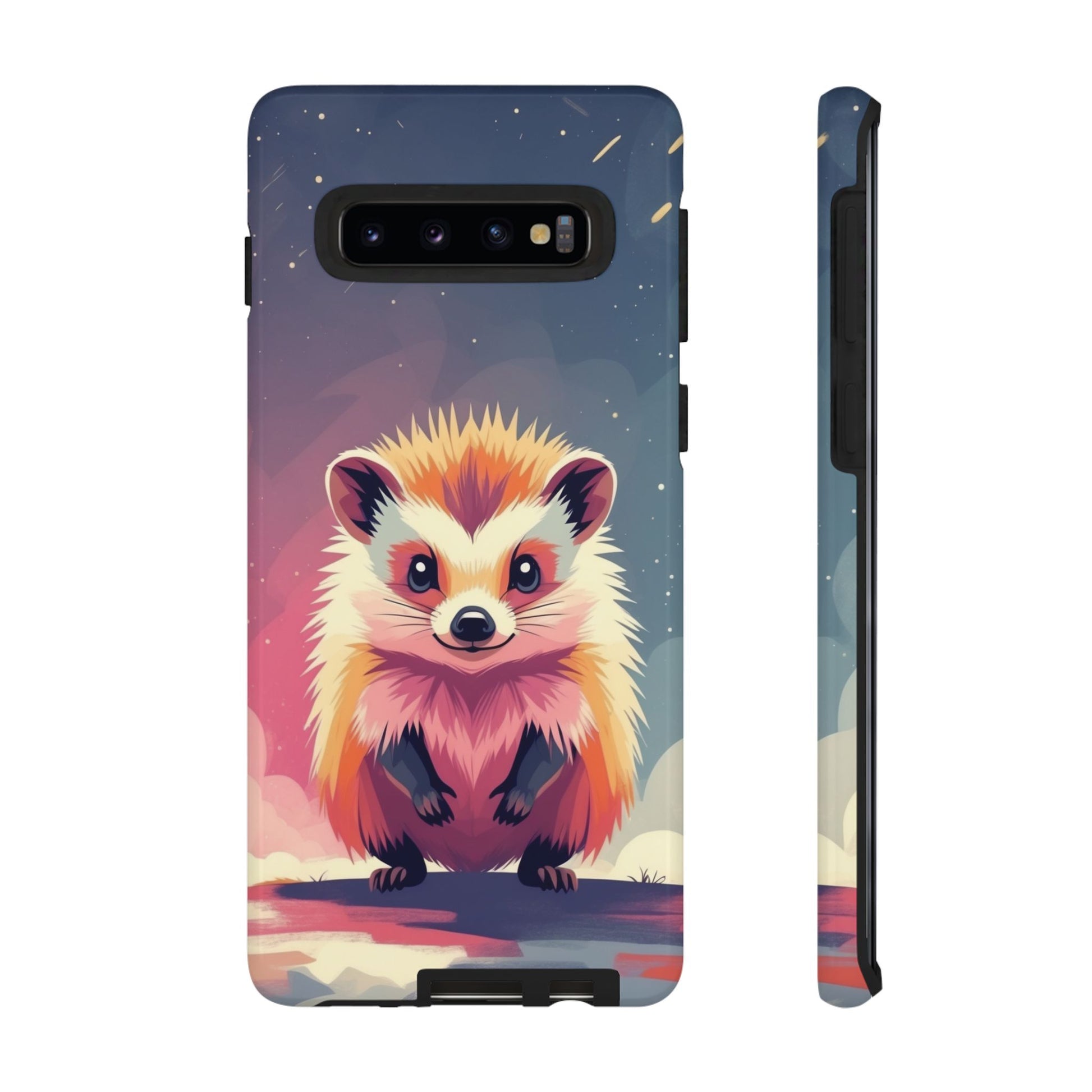 Stylised Hedgehog Design Phone Case - Multicolor Phone Case - Samsung Galaxy S10 / Glossy