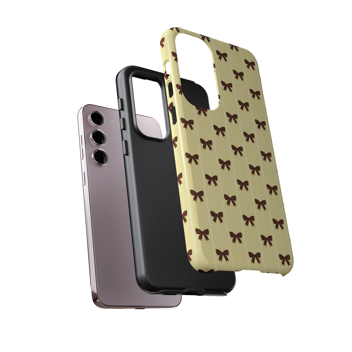 Retro Chocolate Brown Bow Pattern Phone Case