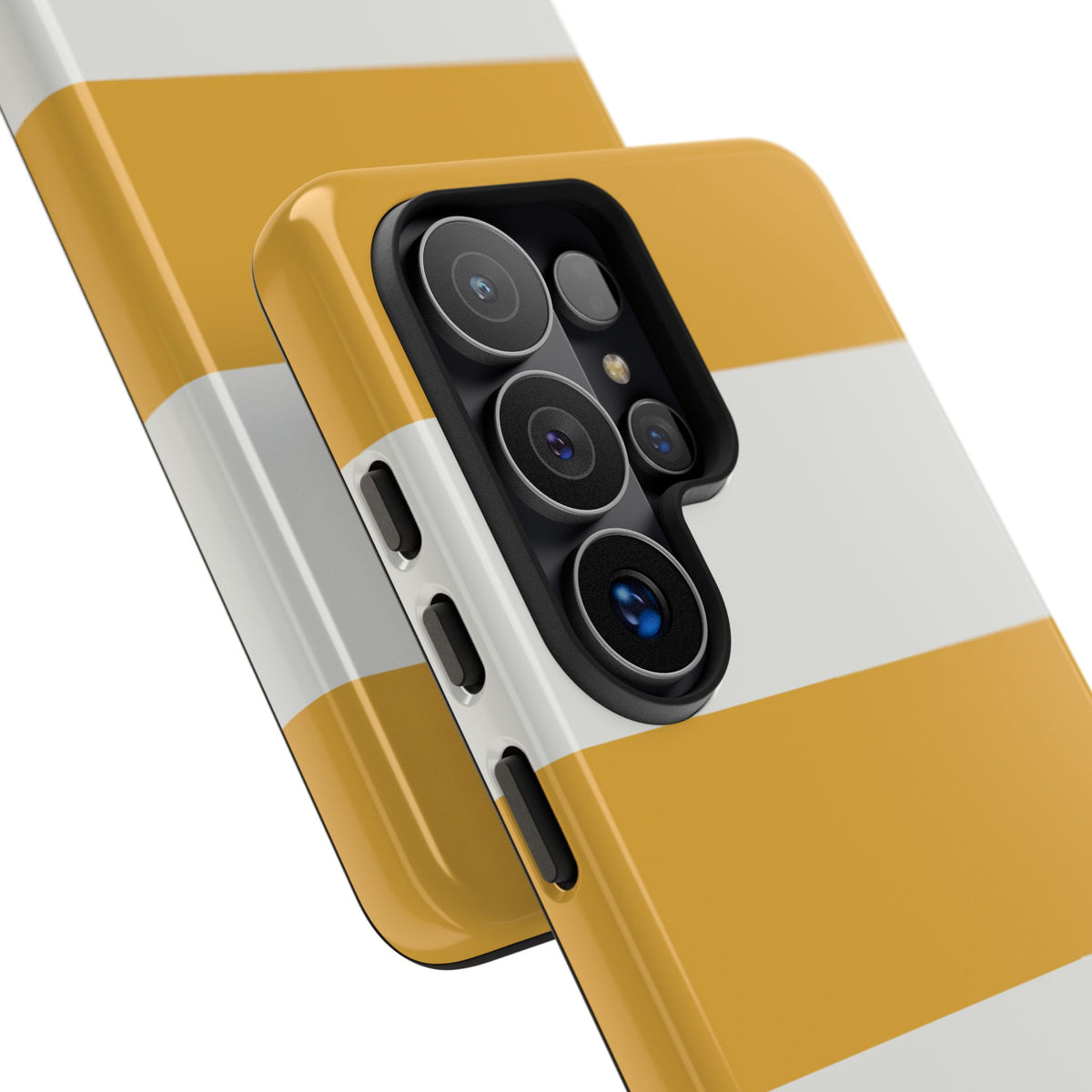 Yellow & White Horizontal Stripe Pattern Phone Case - Yellow Phone Case