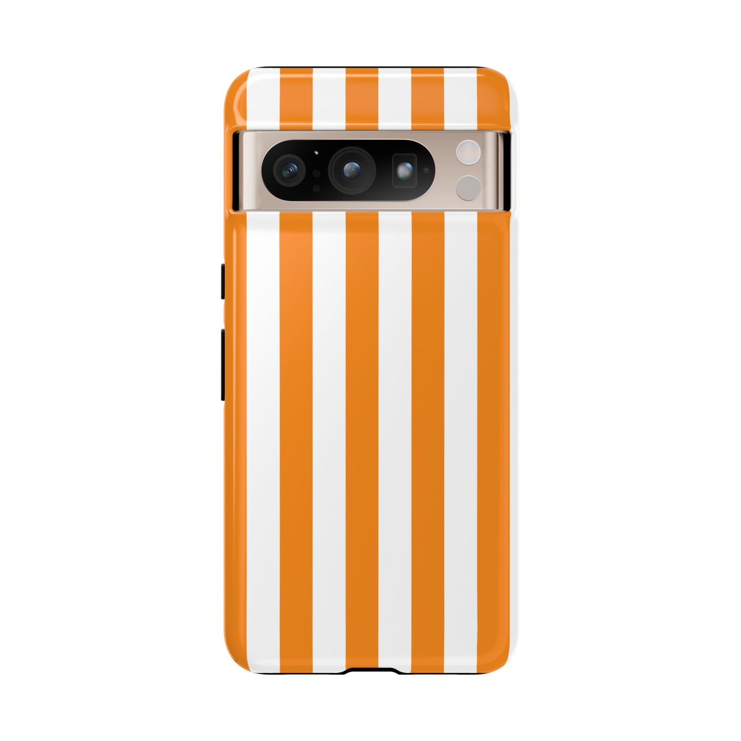 Google Pixel 8 Pro / Glossy Phone Case - Simple Yellow & White Stripe Pattern Phone Case