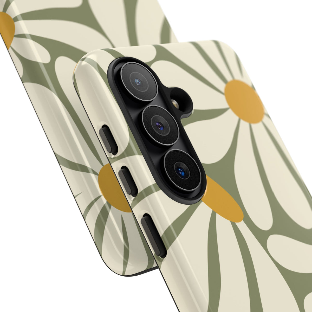 Retro Green Daisy Pattern #1 Phone Case - Green Phone Case