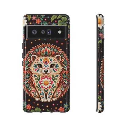 Vibrant Terracotta and Teal Calavera Hedgehog Phone Case - Multicolor Phone Case - Google Pixel 6 Pro / Glossy