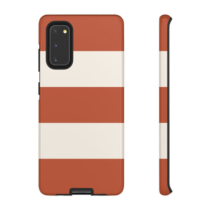 Samsung Galaxy S20 / Glossy Phone Case - Terracotta Horizontal Stripe Pattern Phone Case
