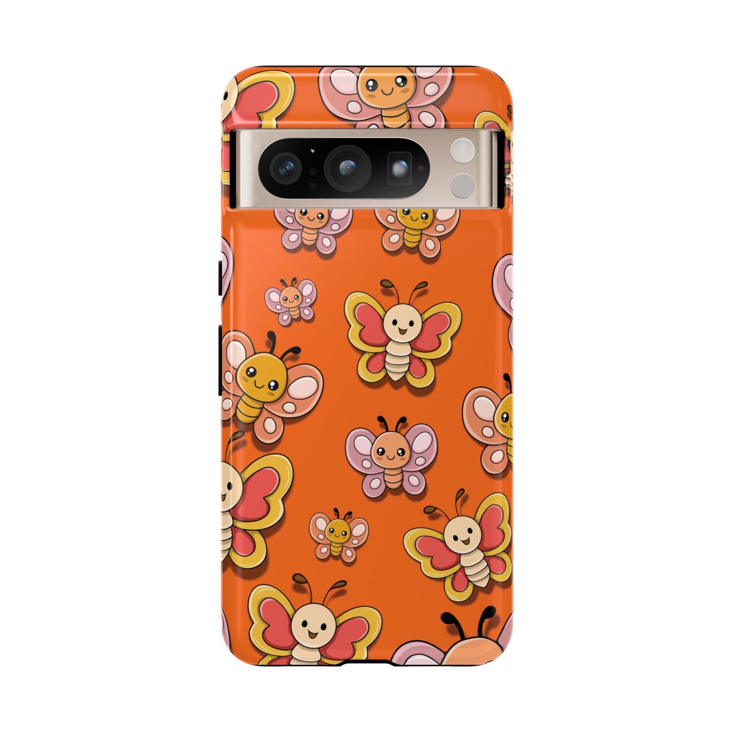 Google Pixel 8 Pro / Glossy Phone Case - Orange Butterfly Sticker Design Phone Case