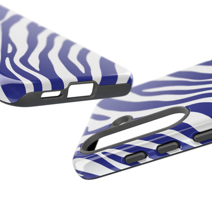 Modern Electric Blue Zebra Print Phone Case