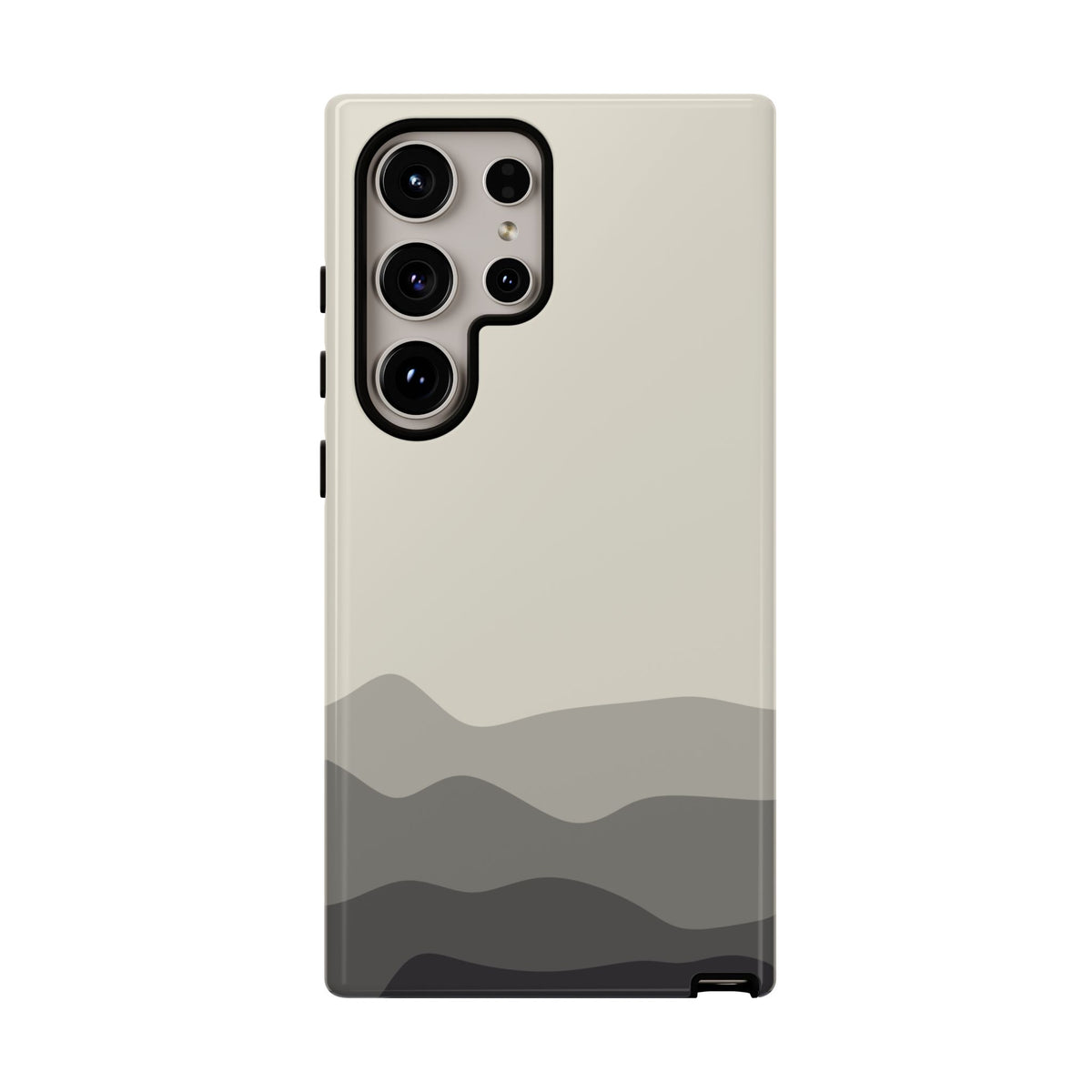 Ivory Abstract Waves Protective Phone Case - White Phone Case - Samsung Galaxy S24 Ultra / Glossy