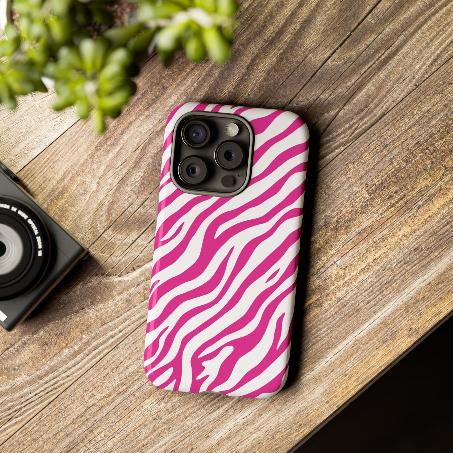 Stylish Hot Pink Zebra Print Phone Case