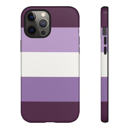 iPhone 12 Pro Max / Glossy Phone Case - Purple Stripe Pattern Phone Case