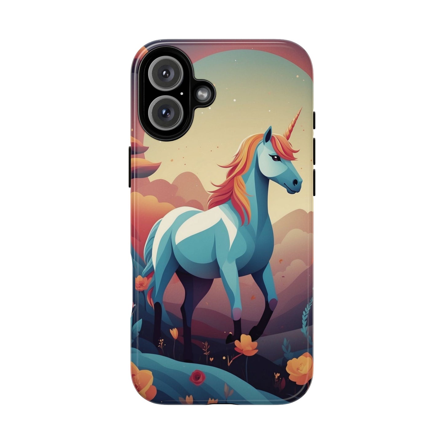 iPhone 16 Plus / Glossy Phone Case - Stylised Unicorn Design Phone Case