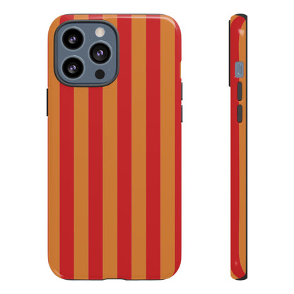 Orange & Red Stripe Pattern Phone Case - Orange Phone Case - iPhone 13 Pro Max / Glossy