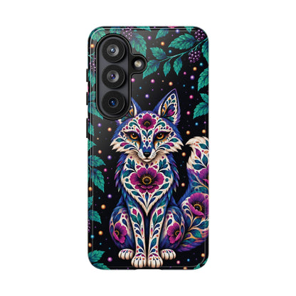 Vibrant Purple and Teal Calavera Fox Phone Case - Multicolor Phone Case - Samsung Galaxy S26 / Glossy