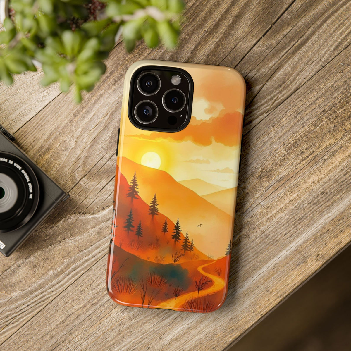 Golden Sunset Design Phone Case - Multicolor Phone Case