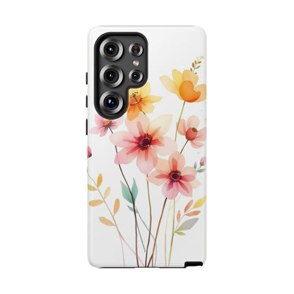 Samsung Galaxy S25 Ultra / Glossy Phone Case - Boho Chic Watercolour Blooms Design Phone Case