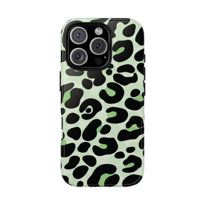 Chic Sage Leopard Print Phone Case